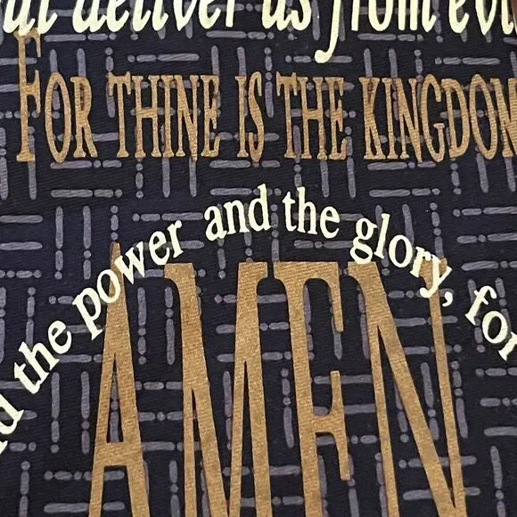 Vintage Eagle 100% Silk Men’s Neck Tie Made In China Lord’s Prayer Print ￼ - Picture 9 of 9